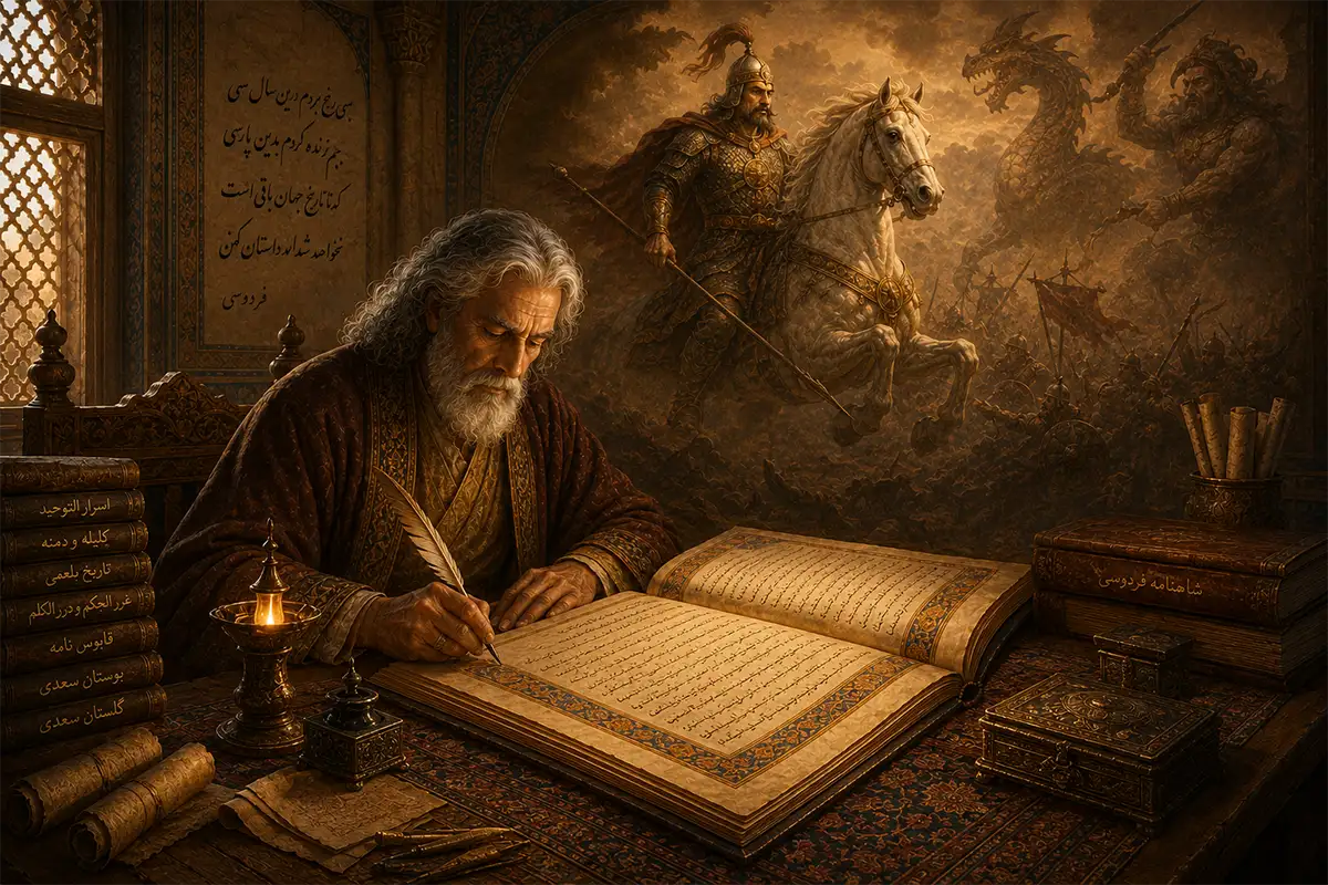 فردوسی و شاهنامه مهم‌ترین اثر حماسی ادبیات فارسی