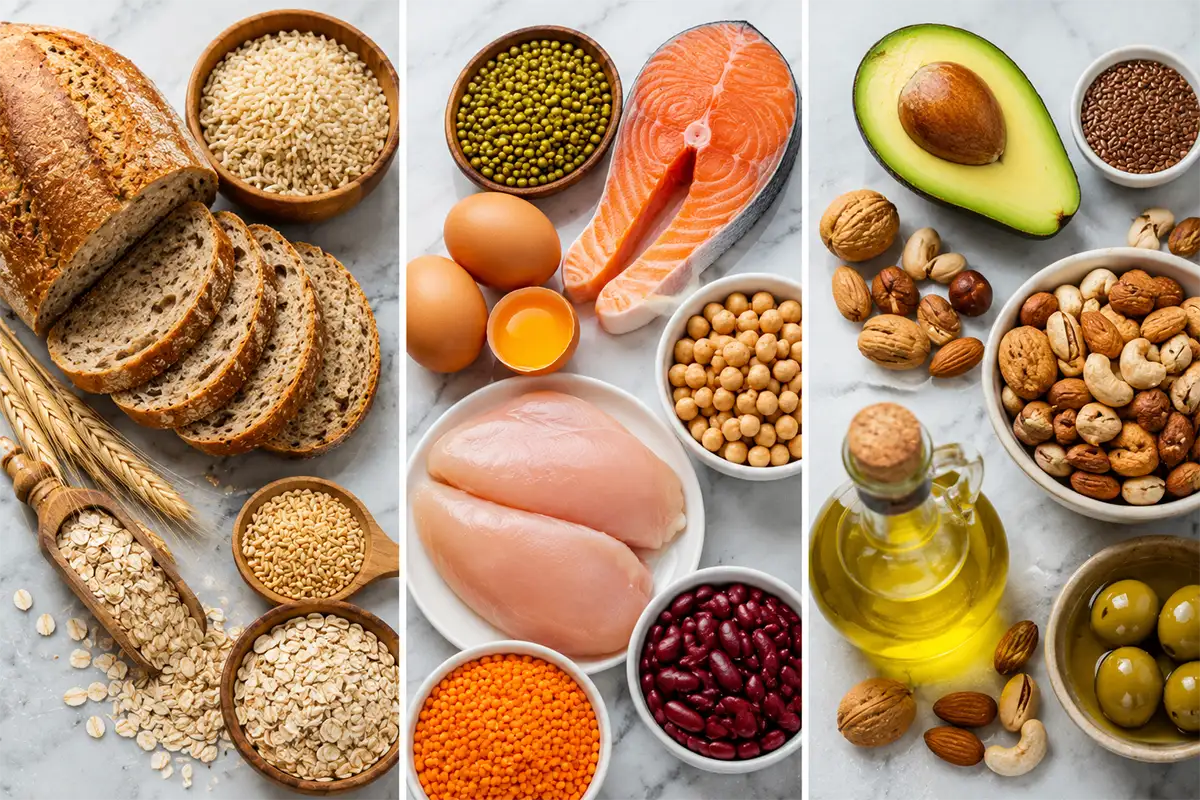 منابع اصلی کربوهیدرات، پروتئین و چربی سالم